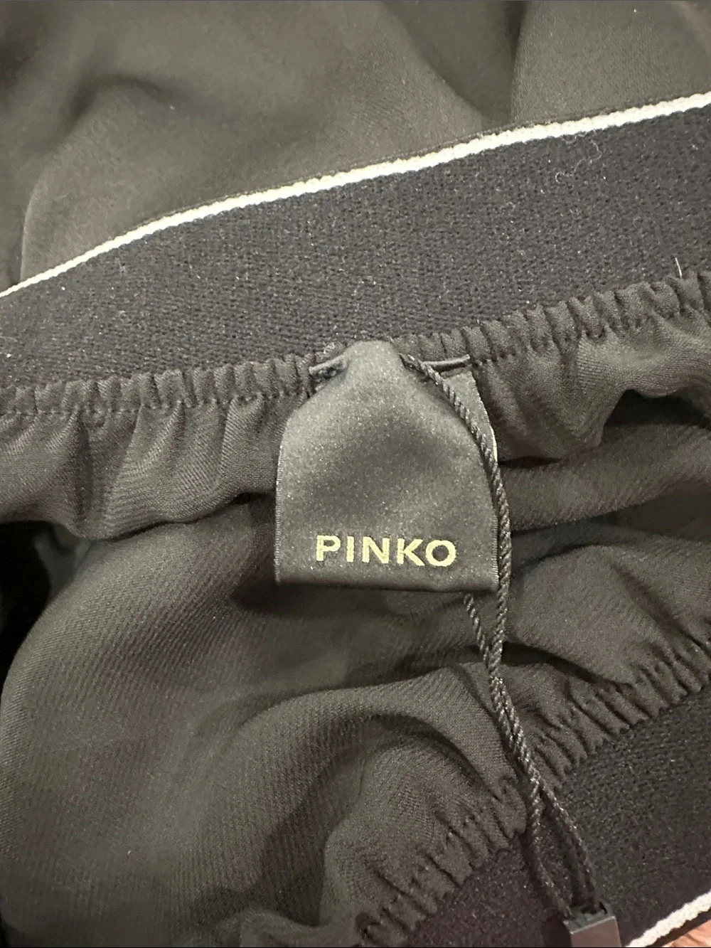 Pinko Black Lace-Trim Midi Slip Skirt